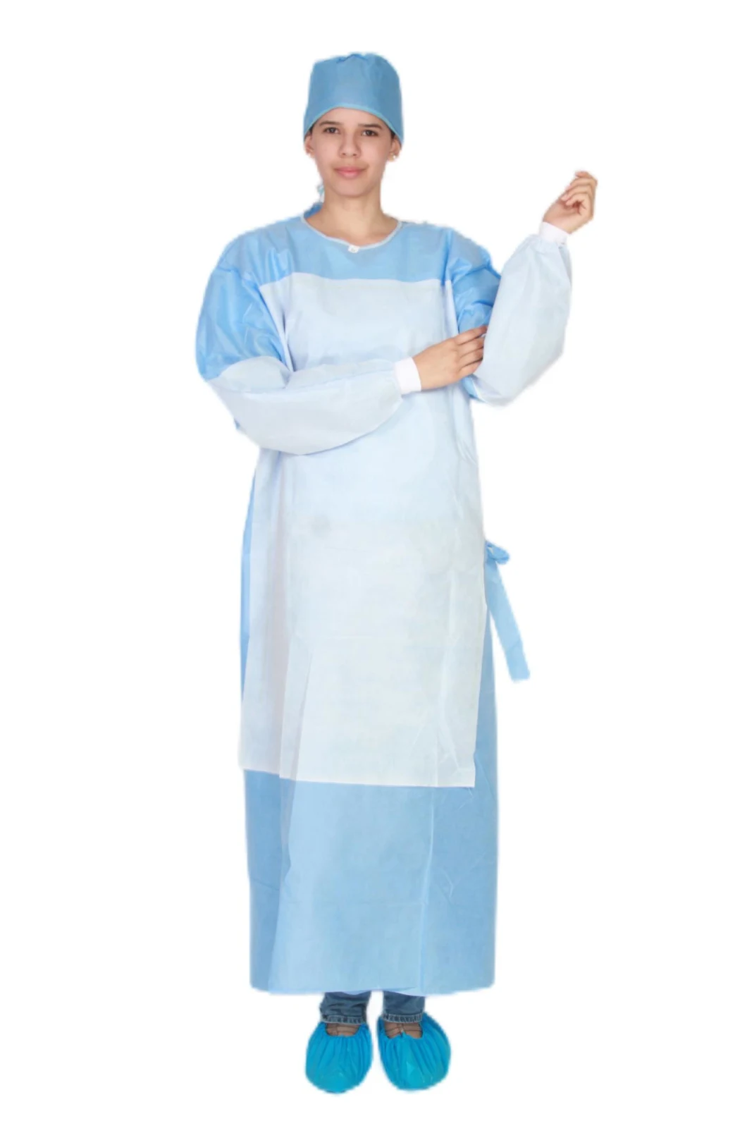 Factory Supply Disposable Poly - Reinforced Surgical Gown Hospital Gown