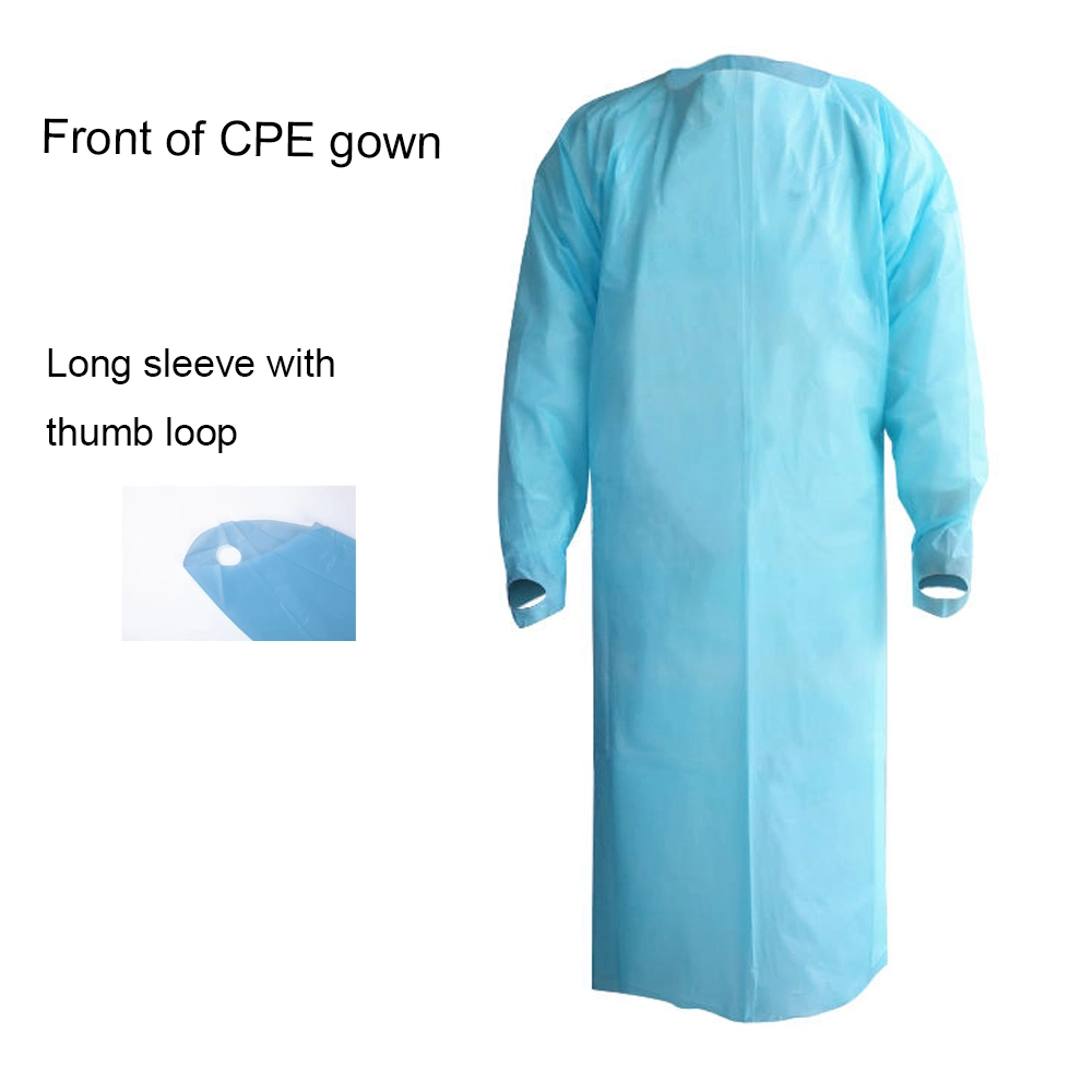 CPE Isolation Gown Surgical Disposable Waterproof Isolation CPE Gown