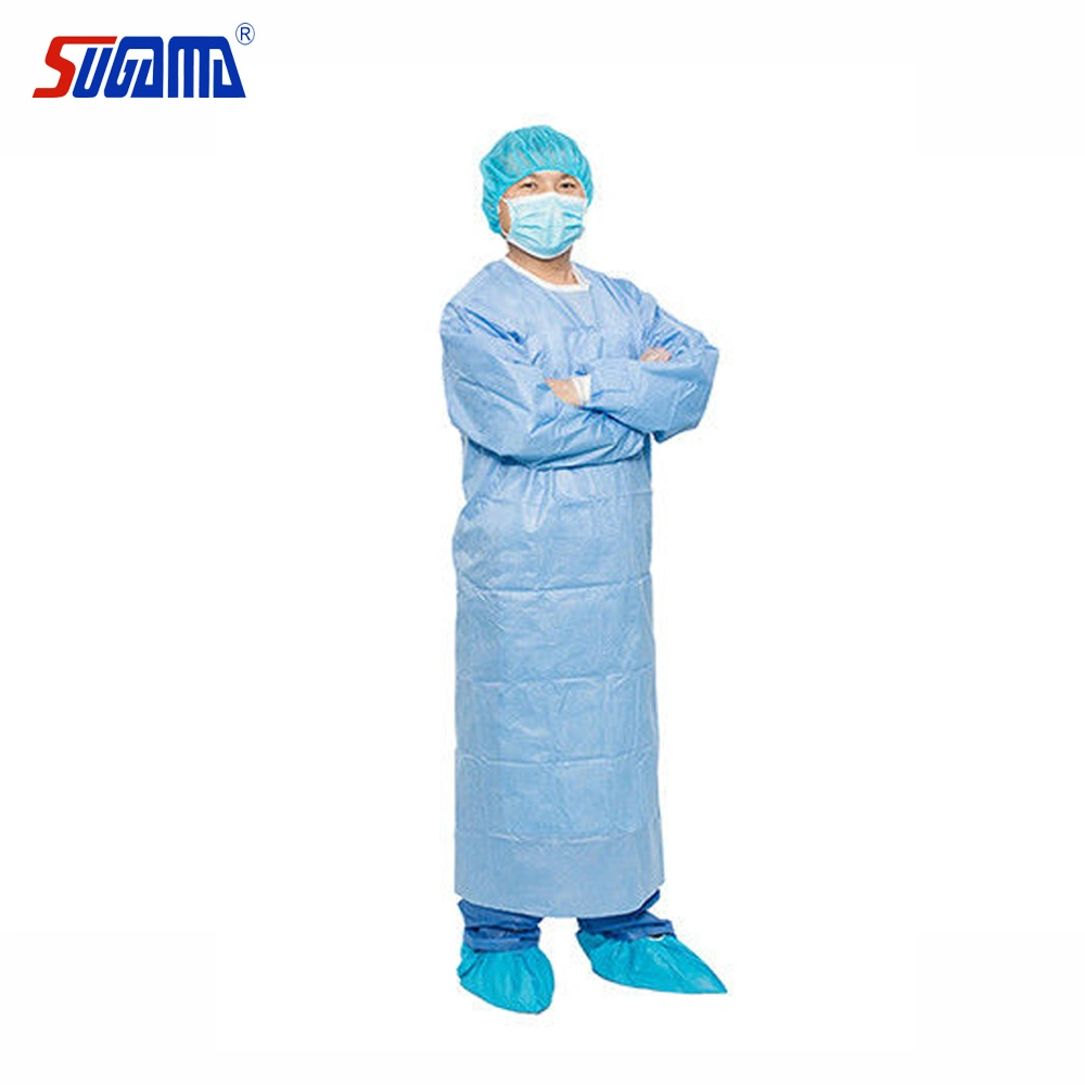 Rhycom 50g AAMI Level 3 4 Sterile Surgical Gown High Quality Blue Standard Reinforced Surgical Gowns SMS